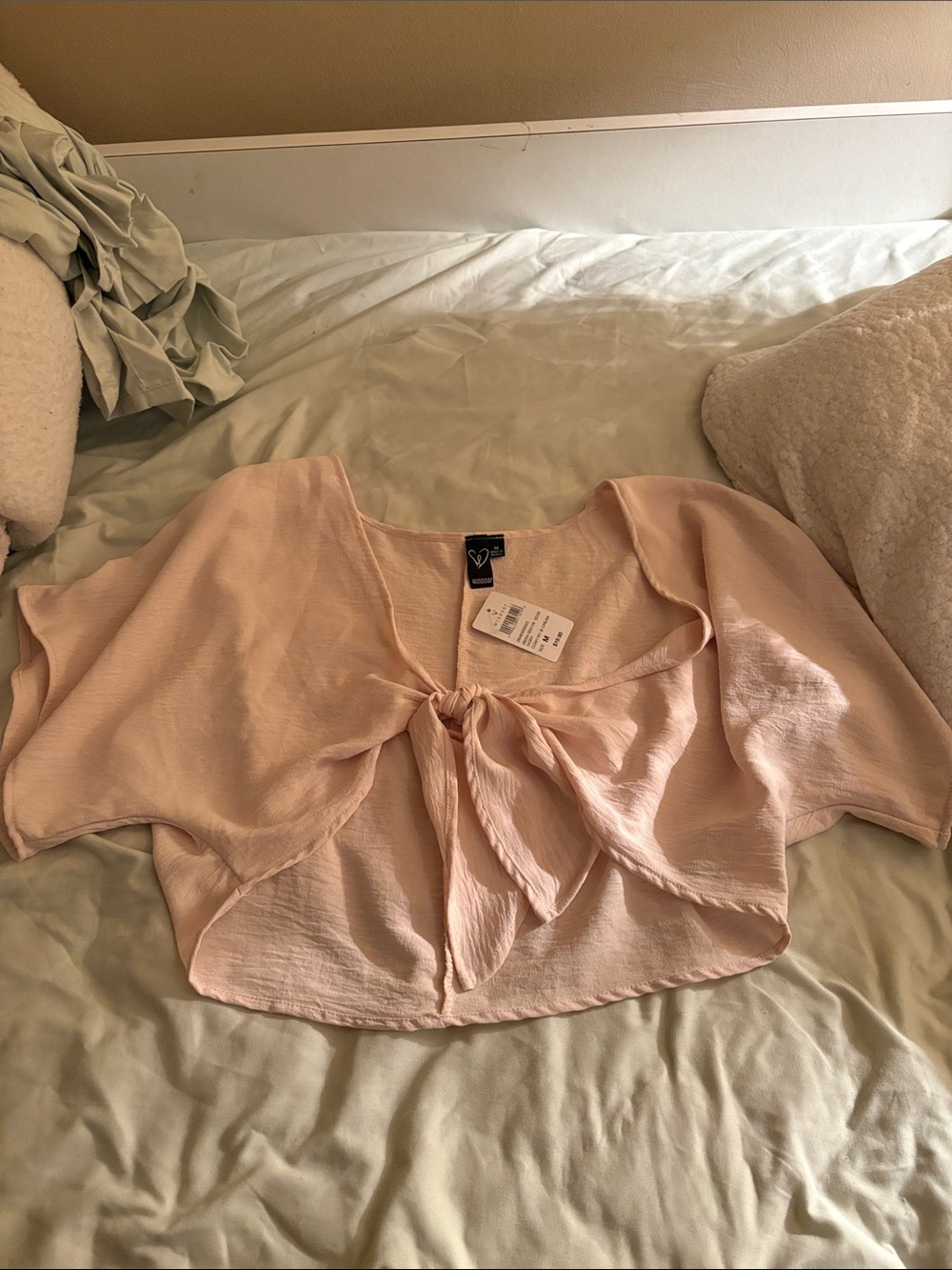 Windsor Blush Pink Tie-Front Crop Top